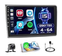 Hikity 4+64GB Android 15 Radio Wireless Carplay Android Auto per Fiat Bravo 2008-2013 con Touch Screen da 9 Pollici Navi GPS Mirror Link HiFi AI DSP Bluetooth Backup Camera