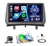 Hikity 4+64GB Android 15 Radio Wireless Carplay Android Auto per Renault Clio 3th 2006-2012 con Touch Screen da 9 Pollici Navi GPS Mirror Link AI DSP Bluetooth Backup Camera