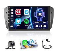 Hikity 4+64GB Android 15 Radio Wireless Carplay Android Auto per Seat Ibiza 6J 2009-2013 con Touch Screen da 9 Pollici Navi GPS Mirror Link HiFi AI DSP Bluetooth Backup Camera