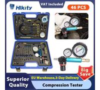Hikity 46pcs Tester di compressione Tester di perdita di pressione Tester del motore compatibile con motori Diesel e a benzina per auto reapair