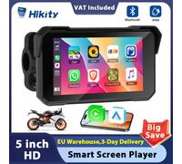 Hikity 5 '' Schermo IPS Wireless Carplay Monitor per moto Navigazione GPS Android Auto Lettore intelligente portatile IP68 Impermeabile