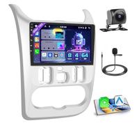 Hikity 8 Core 4+64GB Android 15 Autoradio per Renault Logan 1 Sandero 2009-2015 Largus Dacia Duster CarPlay Android Auto Bluetooth 9" Radio Auto Schermo con Navi Telecamera Posteriore
