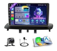 Hikity [8 Core 4+64GB] Android 15 Autoradio per Renault Megane 3 2009-2014 CarPlay Android Auto Senza Fili Bluetooth 9" Radio Auto Schermo con DSP Navi WiFi Bluetooth FM RDS SWC
