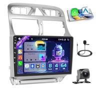 Hikity 8 Core 4GB+64GB Android 15 Autoradio per Peugeot 307 SW CC (2002-2013) CarPlay Android Auto Senza Fili Bluetooth 9" Radio Auto Schermo con Navi Telecamera Posteriore