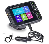 Hikity Adattatore per Autoradio DAB/DAB+, Display LCD Colorato da 2,4 Pollici, Trasmettitore FM+Trasmettitore DAB, AUX in/out, TF Card, Caricabatterie da Auto