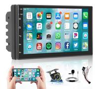 Hikity Android Autoradio 2 Din con Cavo Adattatore ISO 7 Pollici Touchscreen Stereo Auto 2Din con GPS Navigation WIFI FM Bluetooth Mirror Link Ricarica Rapida Telecamera di Backup Impermeabile MIC