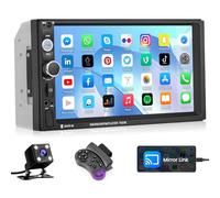 Hikity Autoradio 2 Din con Schermo da 7 Pollici Touchscreen Stereo Auto Bluetooth con Mirror Link per iOS/Android Doppio Din Car Radio con AUX TF SWC FM Retrocamera + Telaio