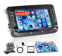 Hikity Autoradio Android per VW Golf Seat Passat Tiguan Jetta Polo Skoda 7 Pollici Touch Screen Radio con GPS Navigazione WiFi Bluetooth Mirror Link FM RDS Split Screen Backup Camera