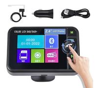 Hikity DAB Adapter per Android Autoradio Radio Large 2.4" Color LCD Antenna Digitale USB 2.0 Dongle DAB Adattatore per Ricevitore Adapter Tuner Ricevitore