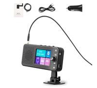 Hikity DAB/DAB+ Adapter per Android Autoradio Radio Large 2.4 Pollici Color LCD Antenna Digitale Dongle Adattatore per Ricevitore Adapter Tuner Ricevitore con Bluetooth AUX-Output FM Transmitter