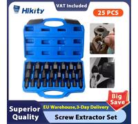Hikity Set di estrattori per viti da 25 pezzi Set di estrattori per bulloni Multi-Spline a testa esagonale, Set di estrattori per viti danneggiate per la rimozione