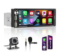 Hikity Wireless Carplay Autoradio 1 Din con 6.9 Pollici Schermo Touchscreen Radio Bluetooth 1 Din con Android Auto Bluetooth Vivavoce EQ FM 2USB SWC Mirror Link Telecamera Posteriore