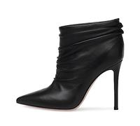 HIKKWXVN Stivaletti con Tacco a Spillo Chiusi da Donna, con Punta affilata, alla Moda, con Tacco Alto e Stiletto, per Matrimonio, Ballo di fine Anno, Festa, Autunno,Nero,38 EU