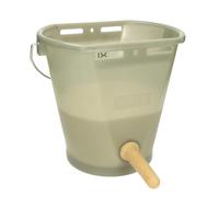 Hiko Secchio allattamento vitelli con tettarella, grigio compl. con raccordo a innesto 1-CLICK e valvola CLICK