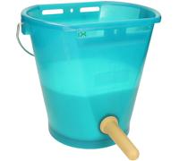 Hiko Secchio per allatamento per l'alimentazione dei vitelli, trasparente, petrol completo di rubinetto 1-CLICK e valvola CLICK