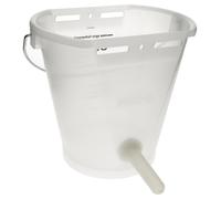 Hiko Secchio per allattamento dei vitelli in plastica, trasparente completo di rubinetto 1-CLICK e valvola CLICK