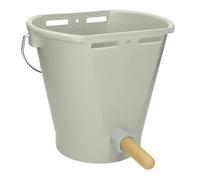 Hiko Secchio per allattamento per vitelli, plastica, grigio completo di rubinetto e valvola, HIKO TK9
