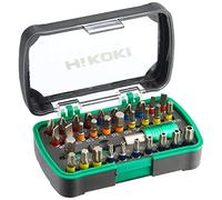 HIKOKI 750363 - Set 32 puntas de atornillar Phillips, Pozidrive, Torx, inviolables, hexagonales y planas + portapuntas + adaptador