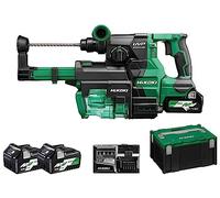 HIKOKI Akku Bohr- und Meißelhammer DH3628DAWEZ, SDS-plus (36V, 2,5 Ah, Schlagenergie 3,2 J, Bohren mit Kronen Ø: 25-50 mm, Brushless) Zubehör: im HSC III Koffer, Plus- Staubabsaugung.