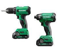 HIKOKI Akku-Combo-Kit, KC18DC (1 Akku Bohrschrauber DS18DC, Max. Festdrehmoment(hart): 140 Nm, 1 Akku Schlagschrauber WH18DC (1/4"), Max. Festdrehmoment: 210 Nm, Zubehör: u. alles im HSC Koffer.