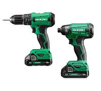 HiKOKI Akku-Combo-Kit, KC18DC (1 Akku Schlagbohrschrauber DV18DA, Max. Festdrehmom. hart: 50 Nm, 1 Akku Schlagschrauber WH18DA (1/4"), Max. Festdrehmom. 140 Nm, Zubehör: u. alles im Transportkoffer