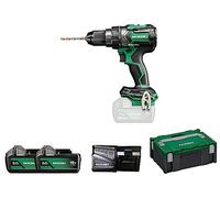 HIKOKI Akku Schlagbohrschrauber DV18DCWPZ, 13mm Metall-Schnellspannbohrfutter (18V, 2x 5,0Ah Li-ion Akku, Max. Festdrehmoment hart: 140 Nm, Brushless, Zubehör: im HSCII Koffer)