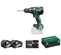 HIKOKI Akku Schlagbohrschrauber DV18DCWRZ, 13mm Metall-Schnellspannbohrfutter (18V, 5,0 Ah / 36V, 2,5 Ah - Li-ion Akku, Max. Festdrehmoment hart: 140 Nm, Brushless, Zubehör: im HSCII Koffer)