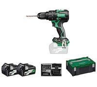 HIKOKI Akku Schlagbohrschrauber DV36DCWRZ, 13mm Metall-Schnellspannbohrfutter (18V, 5,0 Ah / 36V, 2,5 Ah - Li-ion Akku, Max. Festdrehmoment hart: 155 Nm, Brushless, Zubehör: im HSCII Koffer)