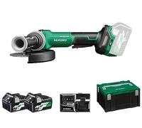 HIKOKI Akku Winkelschleifer G3615DVF (36V, 1x2,5 Ah Li-ion Akku, Schleifscheiben Ø:150 mm, Antriebsspindel:M14, Brushless Motor, Leerlaufdrehzahl:3200-8000 min-1,) Zubehör komplett im HSCIII Koffer