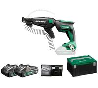HiKOKI Avvitatore a batteria per cartongesso W18DA, 18 V, senza spazzole | Include 2 batterie da 4,0 Ah, caricatore e valigetta, viti 25-57 mm, avviamento automatico e modalità impulso per cartongesso