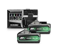 HiKOKI Booster Pack BSL36A18X (2X 18V 5.0 Ah / 36V 2.5 Ah Akku, Ladegerät, Li-Ion, 4-Stufen-LED Ladestandskontrolle, 32 min Ladezeit)