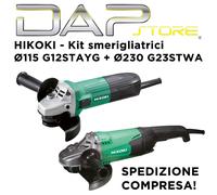 HIKOKI - Kit smerigliatrici Ø115 mod. G12STAYG + Ø230 mod. G23STWA cod. KG1223ST