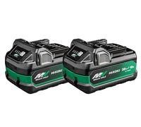 HiKOKI Multi Volt Akku 2x BSL36A18X (18V 5.0 Ah / 36V 2.5 Ah Akku, Li-Ion, 4-Stufen-LED Ladestandskontrolle)