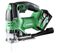 HIKOKI Seghetto a batteria (maniglia) CJ36DA (36 V, 2 x 2,5 batteria agli ioni di litio, motore brushless, tagli obliqui R/L: 45 °, corsa sega: 26 mm, numero di giri a vuoto: 800 - 3500 min-1,