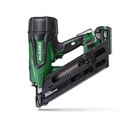 HiKOKI Trapano a batteria per tasselli 34° - 36 V, chiodi da 38-64 mm, 2 chiodi/sec. - Motore senza spazzole, regolazione della profondità senza attrezzi, fino a 900 chiodi per carica - Senza batteria