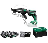 HiKOKI W18DAWBZ Avvitatore a Secco a Batteria 18V per Cartongesso | Design compatto senza spazzole, 5000 giri/min, in aricatore per viti, 2 batterie 2.0Ah, caricabatterie e valigetta