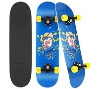 Hikole 31 "x 8" Completo Skateboard per Principianti, Adatto a Bambini, Adolescenti, Principianti e Professionisti, 7 Strati di Acero Double Kick Deck Concavo Skate Board