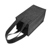 HIKOO DAILY 1 borsa per il trasporto di bottiglie di vino rosso, borsa a 4 scomparti con manico divisorio in feltro borsa riutilizzabile per la spesa, nero, grigio scuro., Taglia unica