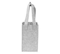 HIKOO DAILY 1 borsa per il trasporto di bottiglie di vino rosso, borsa a 4 scomparti con manico divisorio in feltro borsa riutilizzabile per la spesa, Grigio chiaro, Taglia unica