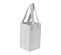 HIKOO DAILY 1 pz 4 Divisori Portabottiglie di Vino Rosso Borsa Tote Bag Maniglia Feltro Vino Sacchetto di Stoccaggio Riutilizzabile Borse della spesa Portatile Vino Carrier, Grigio chiaro, Taglia