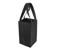 HIKOO DAILY 1 pz 4 Divisori Portabottiglie di Vino Rosso Borsa Tote Bag Maniglia Feltro Vino Sacchetto di Stoccaggio Riutilizzabile Borse della spesa Portatile Vino Carrier, nero, grigio scuro