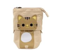 HIKOO DAILY Cartone animato di tela carino matita sacchetto retrattile tessuto matita caso pieghevole supporto in piedi Kawaii cancelleria, E, Taglia unica