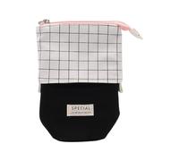 HIKOO DAILY Cartone animato di tela carino matita sacchetto retrattile tessuto matita caso pieghevole supporto in piedi Kawaii cancelleria, F, Taglia unica