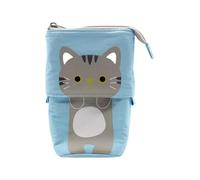 HIKOO DAILY Cartone animato di tela carino matita sacchetto retrattile tessuto matita caso pieghevole supporto in piedi Kawaii cancelleria, C, Taglia unica