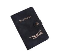 HIKOO DAILY Custodia impermeabile per passaporto, custodia da viaggio in pelle PU portafoglio per carte di credito carino libro passaporto per donne/uomini copertura passaporto, Nero , Taglia unica