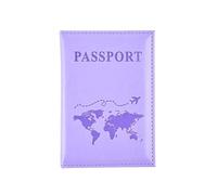 HIKOO DAILY Custodia in pelle PU per carte di credito, semplice e alla moda, per passaporto, sottile, da viaggio, portafoglio, Viola chiaro, Taglia unica