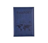 HIKOO DAILY Custodia in pelle PU per carte di credito, semplice e alla moda, per passaporto, sottile, da viaggio, portafoglio, Blu scuro, Taglia unica