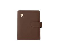 HIKOO DAILY Custodia per passaporto RFID in pelle PU da uomo donna porta passaporto da viaggio con porta carte di credito custodia protettiva a portafoglio, Marrone scuro, Taglia unica