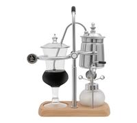 HIKUUER Royal Family Belga - Macchina da caffè a sifone 400 ml, stile retrò, per cucine private, caffè e mercati delle bevande (argento)