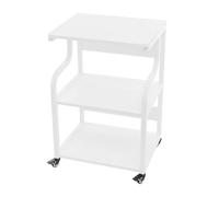 HIKUUER Tavolo per stampante a 3 livelli con ruote universali, 50 x 40 x 74,5 cm, in metallo, oltre 80 kg, per uffici domestici, uffici aziendali, sale di studio, spazi di stampa